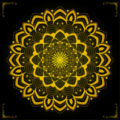 Traditional Golden Ornamental Creative Mandala for Weeding Card, Greeting Card | Digital Mandala Art Illustrations for Greeting Card, Journals, Printable Wall Art, and Holistic Marketing Assets