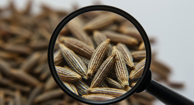 Cumin seeds magnified