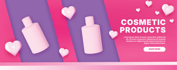 Banner ads for beauty and skin care products	