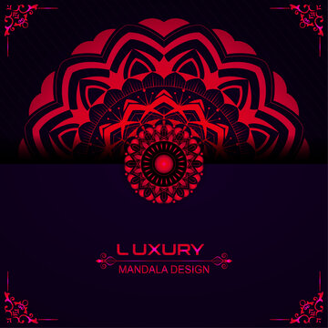 Premium Red Colour Mandala Luxury Art Illustrations for Religious Themes, Curve mian Decor, Textile Design, and Commercial | Traditional ornamental Creative Mandala for Weeding Card, Greeting Card
