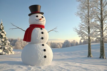 Obraz premium snowman in the snow