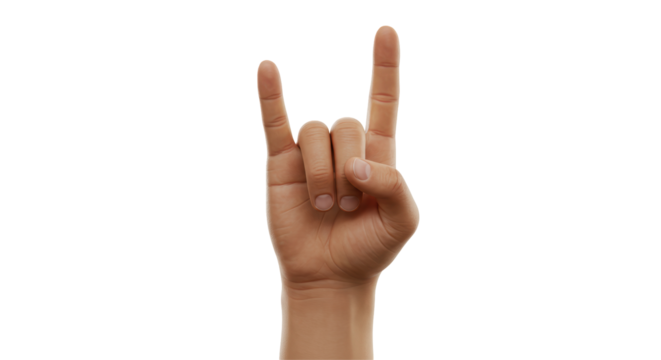 Isolated Rock On Hand Sign