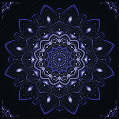 Mandala design with luxury gradient shape | Creative floral ornament design for branding, packaging, business, cover, card, decoration, greeting | Modern vector with dark blue colour