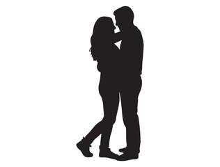 COUPLE HUGGING SILHOUETTE