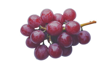 Juicy red grapes glistening with freshness a vibrant cluster on a bright background Soft light