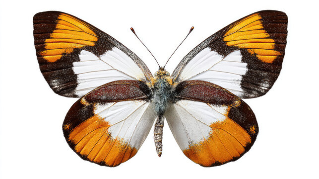 Colorful butterfly with white wings