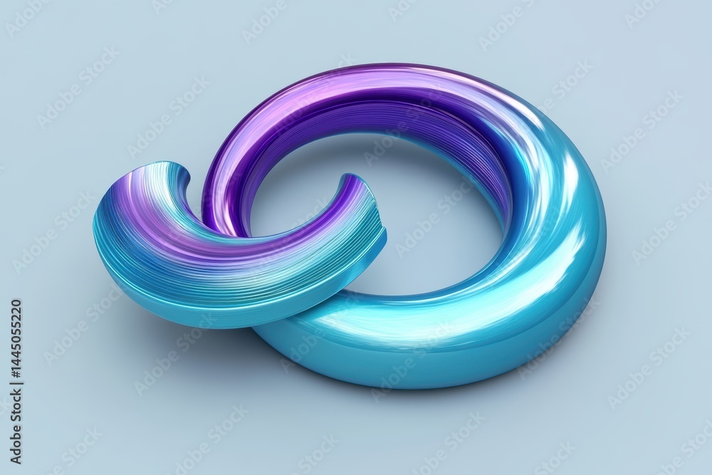 Poster Abstract Intertwined Torus Shapes with Gradient Color Scheme Visualizing a Minimalist Composition