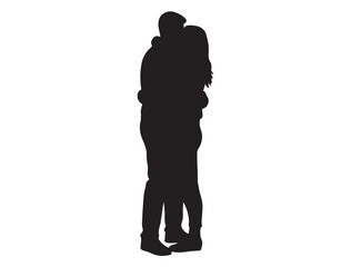 COUPLE HUGGING SILHOUETTE