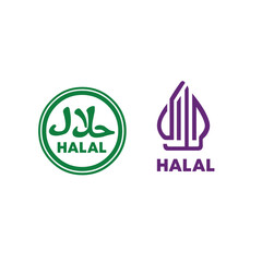 Halal vector icon logo template stock isolated