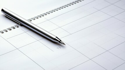 Blank Notebook Pages with Silver Pen for Planning and Organization