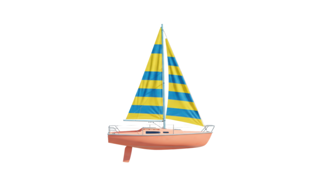 Isolated Sailing Boat