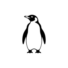 Naklejka premium Penguin cartoon isolated on white.penguin silhouettes vector illustration eps 10.