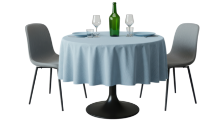 Isolated Round table with chairs