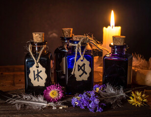 vials of enchanted ink that glows faintly in the dark