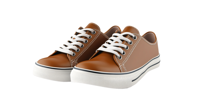 Stylish 3D Shoes on Transparent Background for Isolation Effect