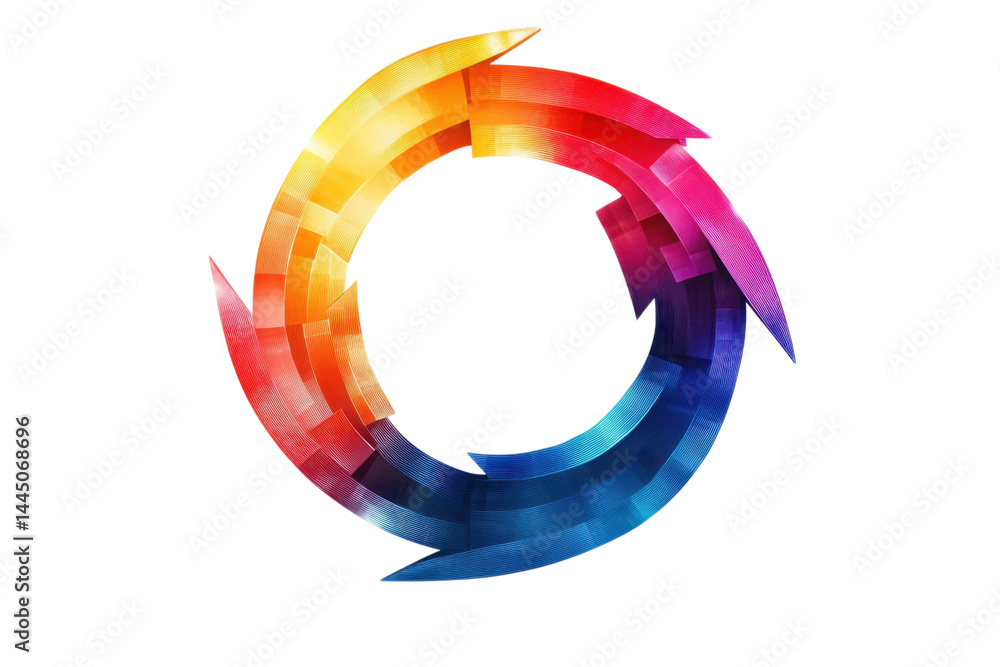 Fototapete abstract arrow with circular design element for modern branding on transparent background