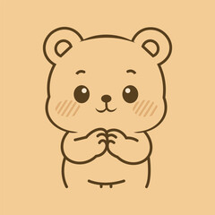 A cute brown teddy bear cartoon vector illustration with a heart is a fun design that evokes childhood love