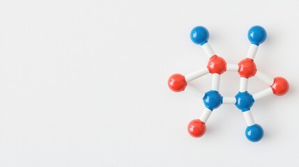 Colorful Model of Molecular Structure on White Background Display