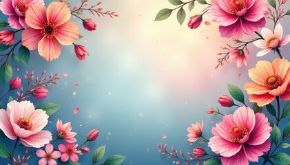 Fototapeta premium Intricate floral design with a subtle gradient, perfect for social media posts , plants, art