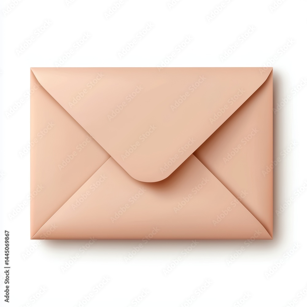 Poster soft peach envelope on a minimalistic background for creative use