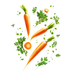 Fresh carrots and cilantro
