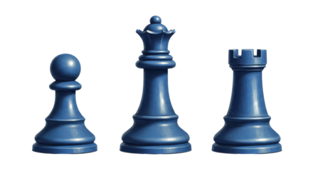 Isolated chess pieces