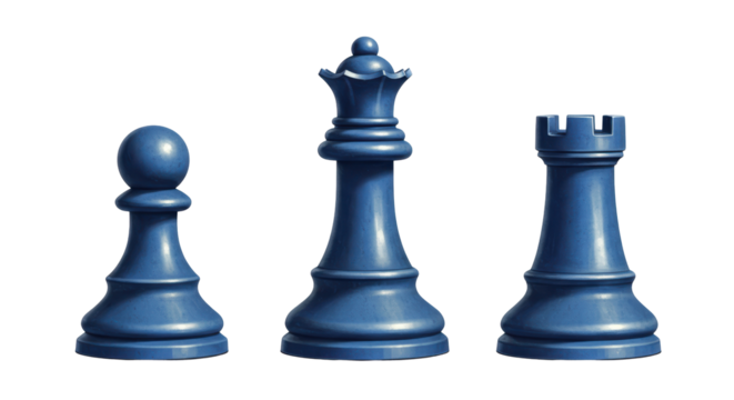 Isolated chess pieces