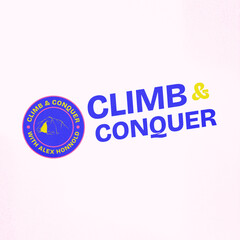 Climb and Conquer logo design: Inspiring logo design symbolizing the spirit of adventure, conquest, and personal growth. A visual representation of the drive to ascend and succeed.