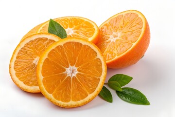 Fototapeta premium sliced orange on white background