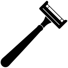 Black silhouette of a disposable razor blade for shaving