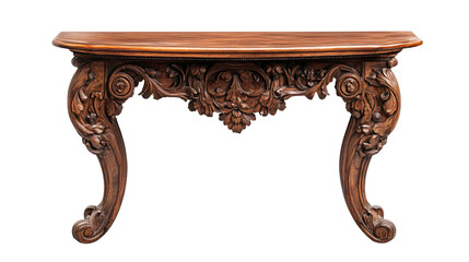 Vintage Antique Table Isolated on Transparent Background for Interior Design Projects