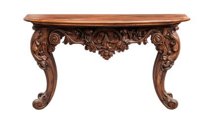 Vintage Antique Table Isolated on Transparent Background for Interior Design Projects