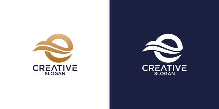 letter e abstract monogram logo vector design