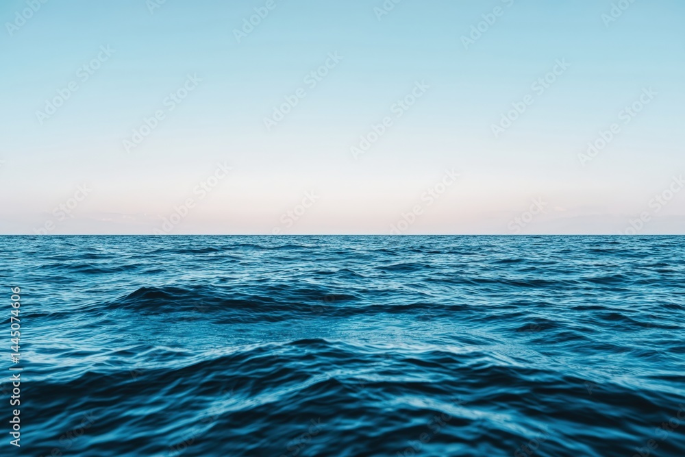 Aufkleber Serene minimalist ocean view blending seamlessly into hazy horizon