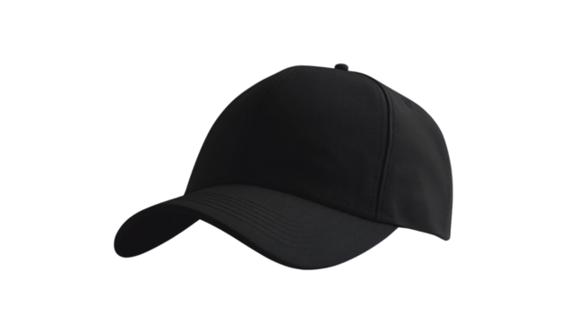 Professional Black Cap Mockup Isolated on Transparent Background Front View