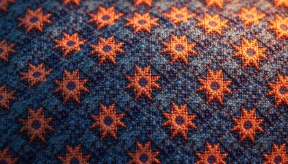 Subtle geometric textile pattern Woven fabric with repeating motif , subtle, handmade, texture