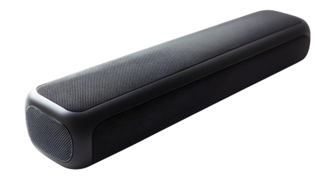 Professional Black Wireless Bluetooth Sound Bar Speaker on Isolated Background