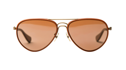 Stylish Brown Aviator Glasses on Transparent Background for Professional Use