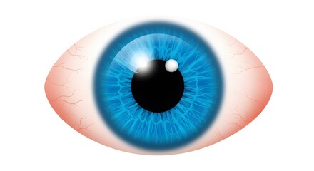 Blue Human Eye - Close Up, Realistic Detail, Isolated
