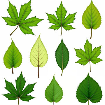 A crisp and high-resolution image of detailed green leaves, captured to emphasize the fine veins and vibrant color of nature.