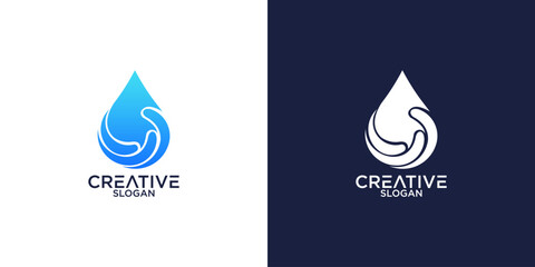 water dripping logo vector design