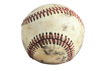 Close up of Baseball on White Background Sports Photography for Websites and Advertising on transparent background