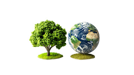 Stylish 3D Illustration Highlighting Sustainability Concept