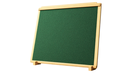 Empty Green Felt Notice Board on Transparent Background