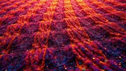 Close-up of repeating textile design, intricate woven texture, floral, surface, style