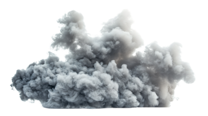 Professional Gray Smoke Element White Background Isolated PNG
