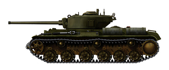 Avenger Heavy Tank (alternative tank based on the chassis of the KV-1S tank and with a turret from the T23 tank) © Tikros