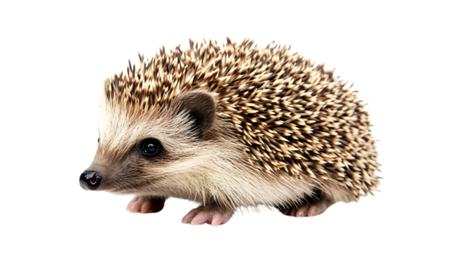 Adorable Hedgehog Isolated on Transparent Background for Stock Photos