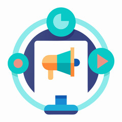 Digital Marketing icon on white background