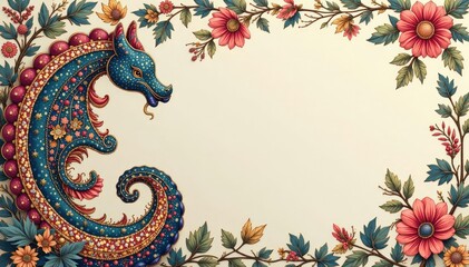 Obraz premium Classic paisley design, muted tones, soft background , illustration, vintage, fabric